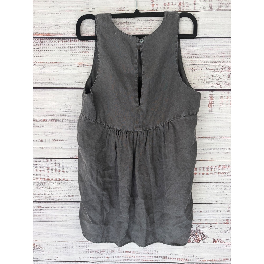 James Perse 100% Linen Gray Sleeveless Tunic Top Size 2 M Minimalist - Picture 5 of 5